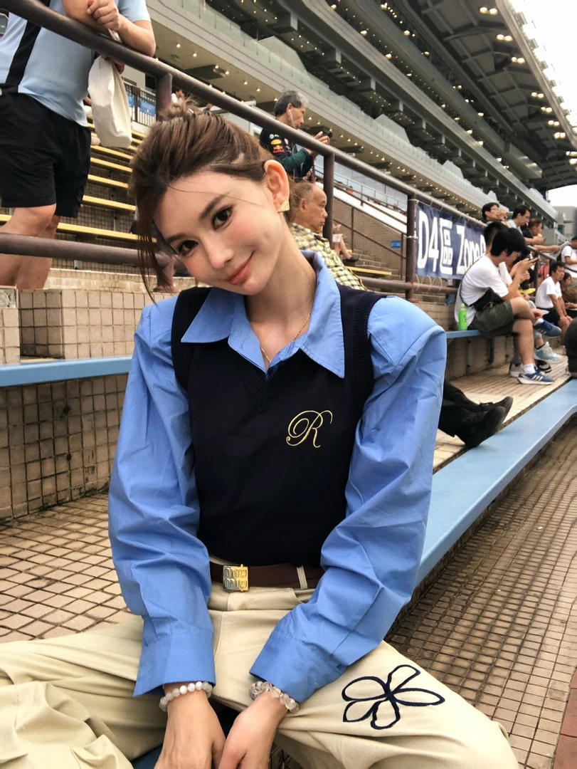 婉君【学院背心】秋季高级设计感学院风针织背心马甲LWJ24C3T1709