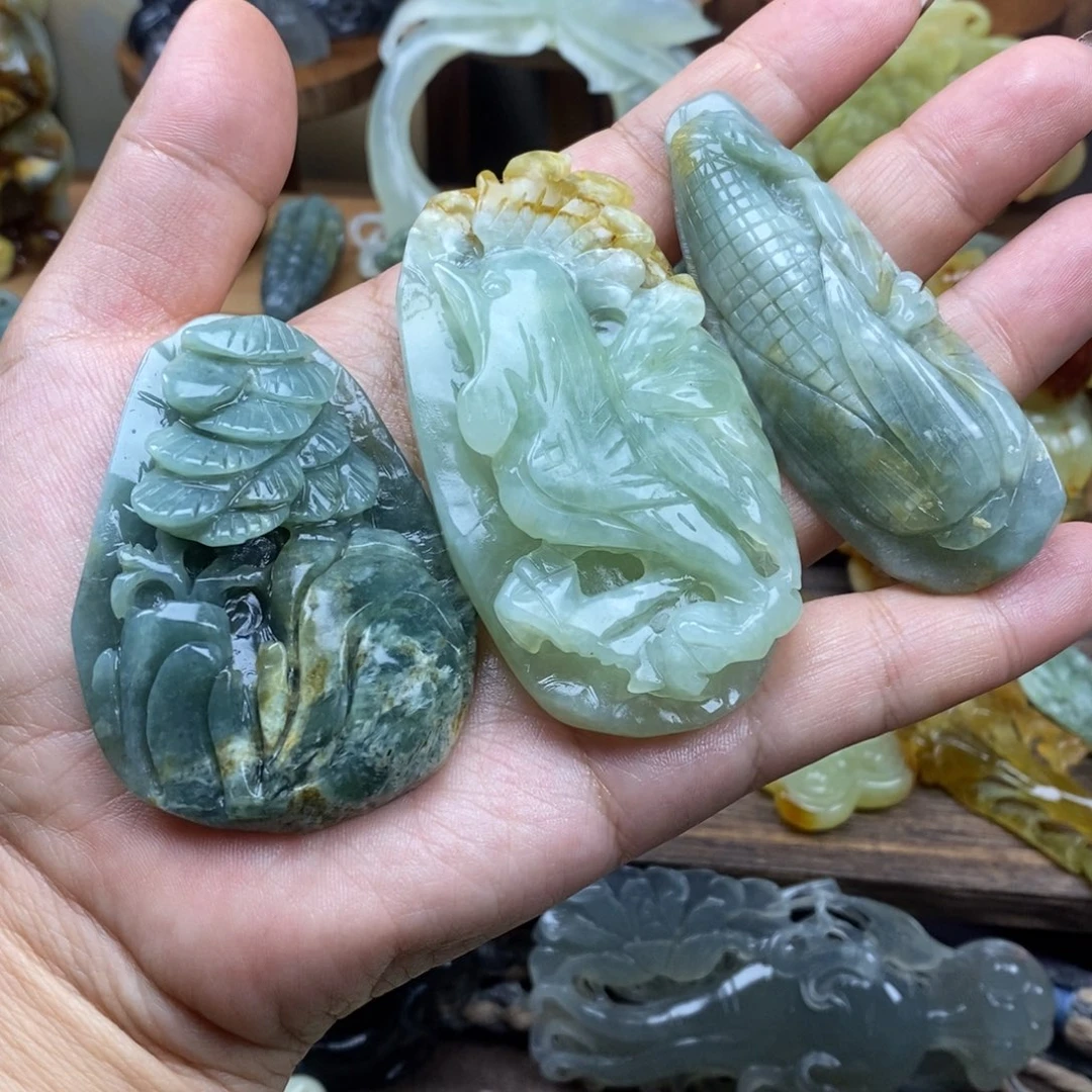 蛇纹石玉未镶嵌吊坠(不含链)
