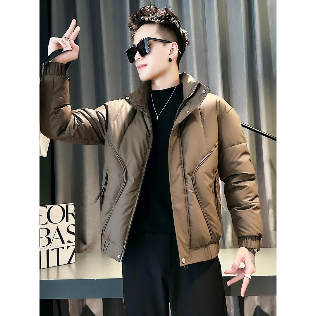 彪博冬季短款羽绒服男士高端加厚棉衣2025新款修身韩式帅气外套