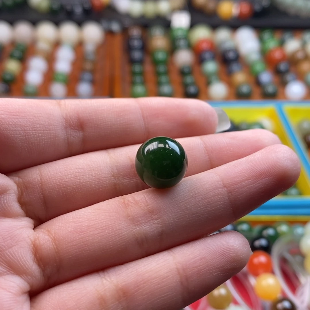 未镶嵌和田玉珠宝奇石福利菠菜绿单珠z12