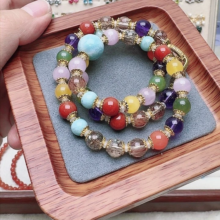 水晶手链合金手链多宝