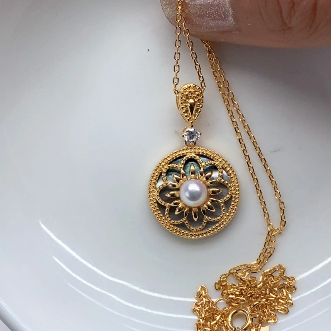 海水珍珠银S925镶嵌套链