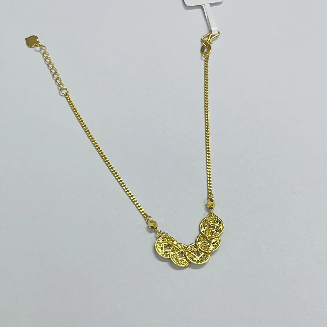 【旺旺金选】 足金999 5G 蹦迪五钱币手链 3.72