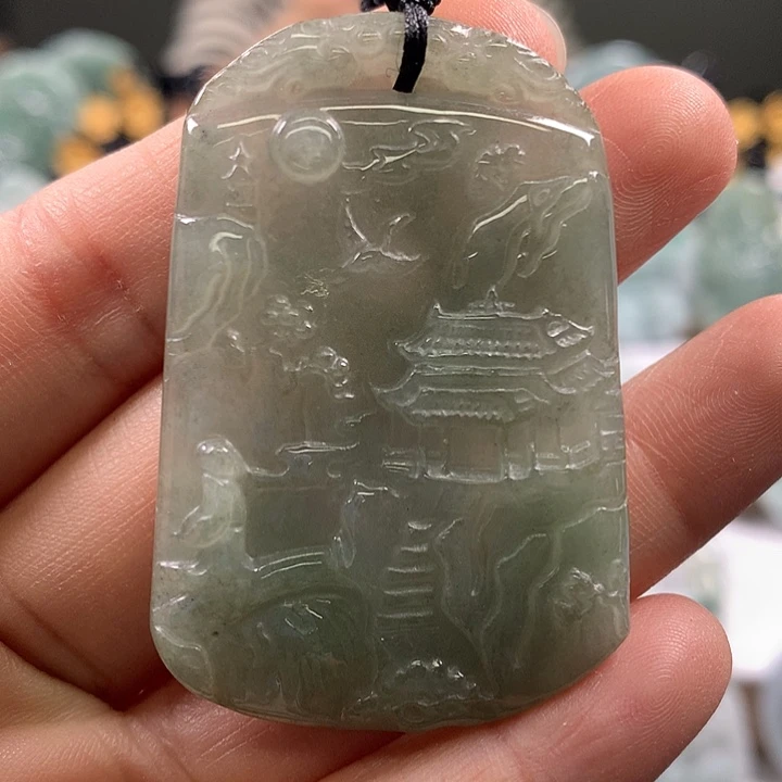 翡翠未镶嵌颈饰山水福利
