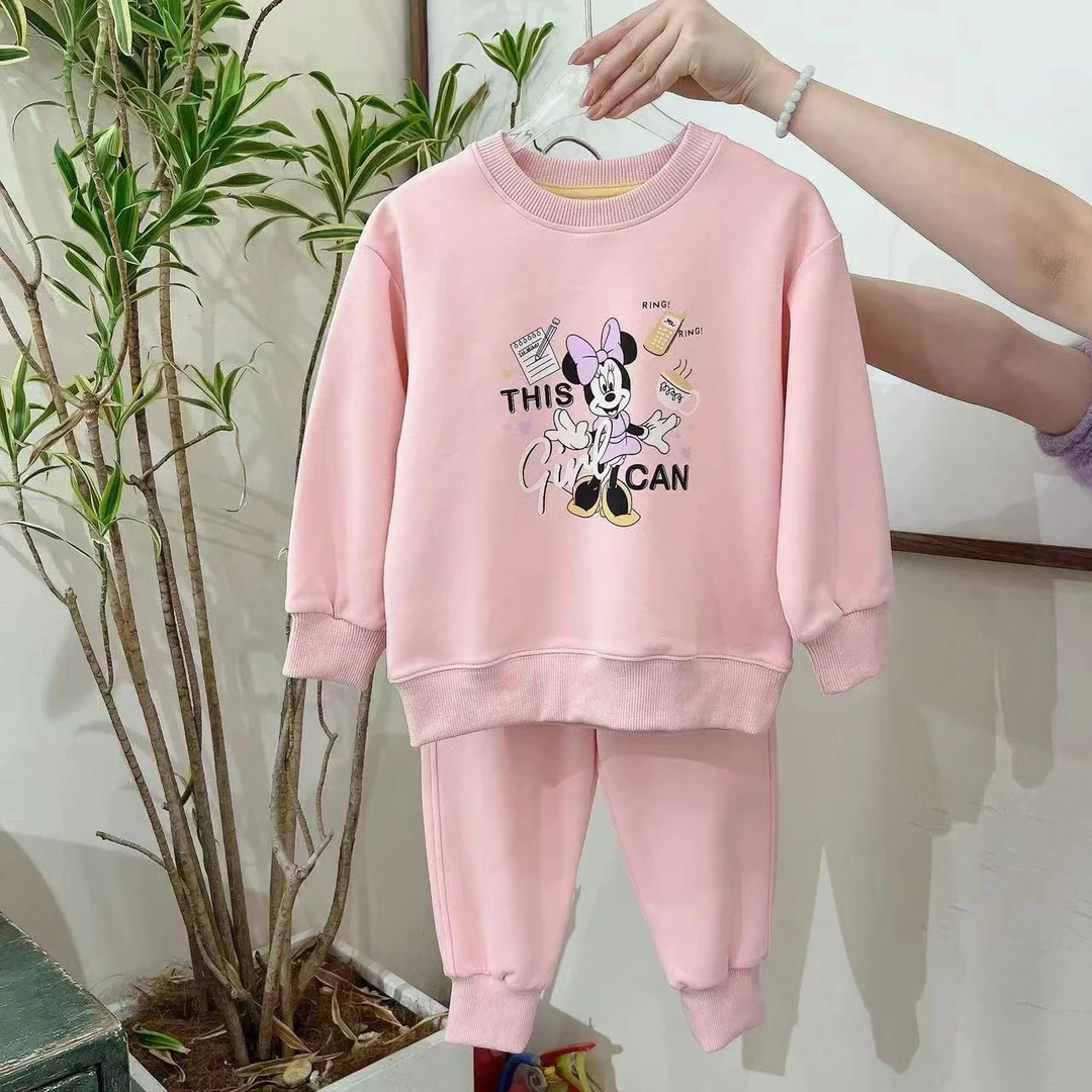 【云朵小葵】女童粉色圆领原韩D米妮休闲套装111911