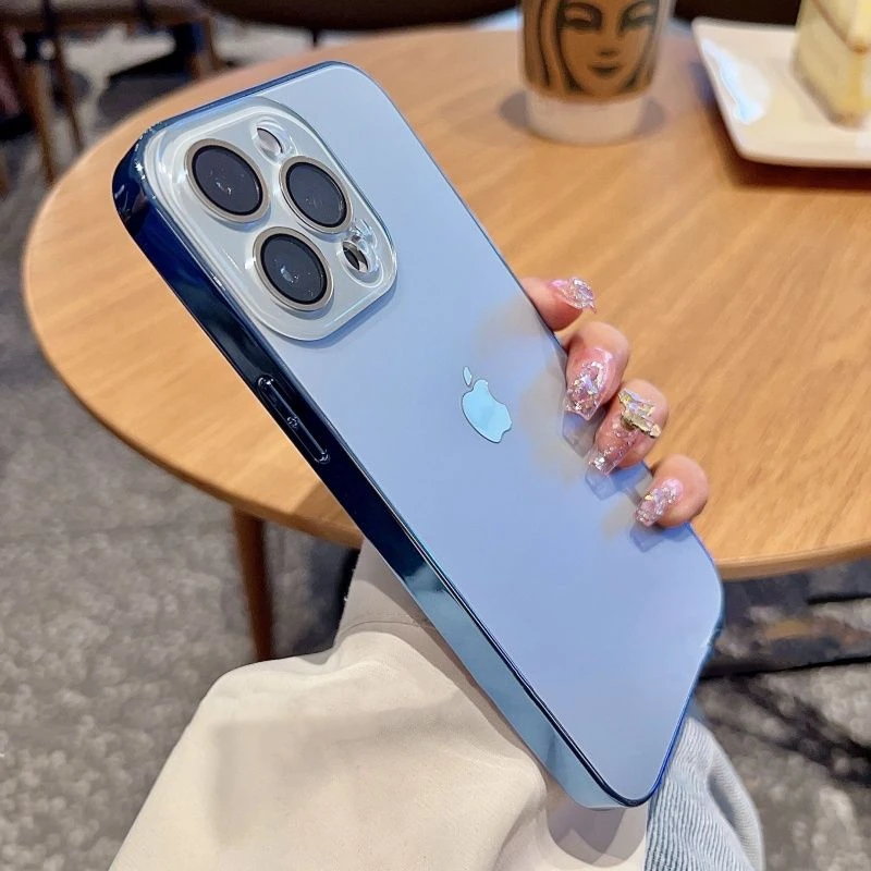 适用iphone16promax电镀手机壳AG纳米防摔镜头膜网红男女款保护套