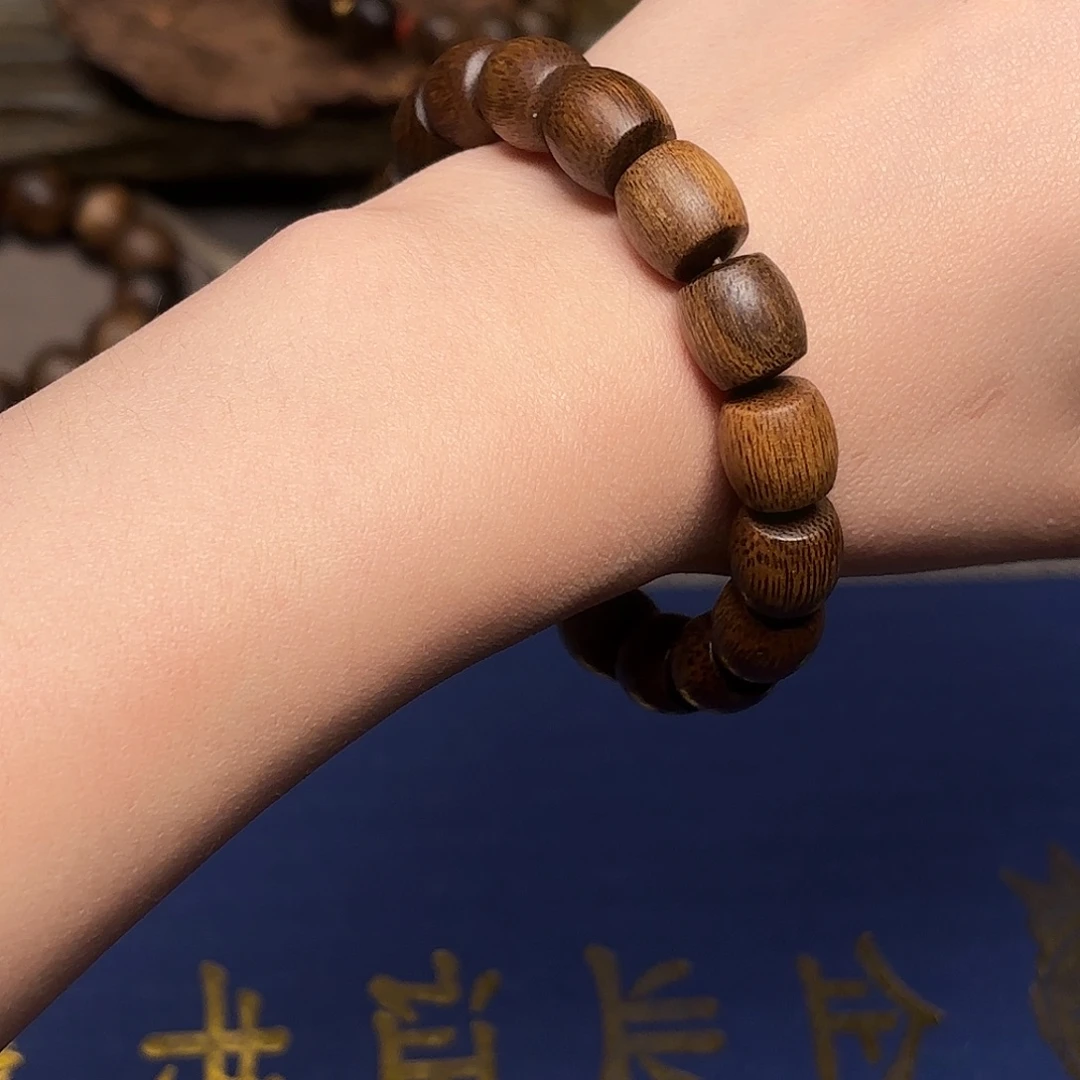 手串沉香越南富森红土石化料限量款1.2桶单圈