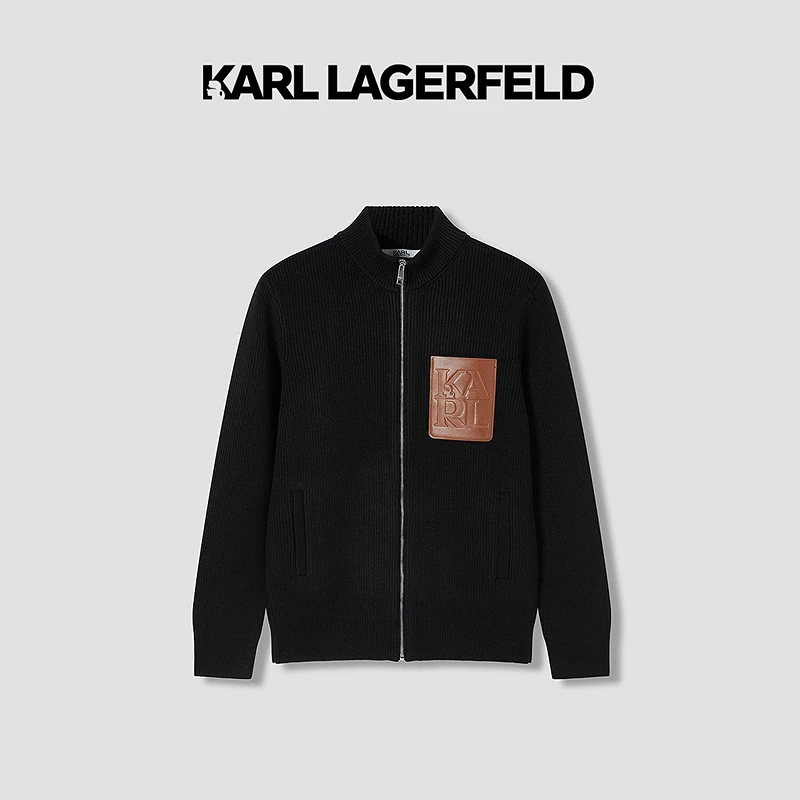 【臻享男装】KARL LAGERFELD卡尔拉格斐秋季皮标开衫1K1D50202497