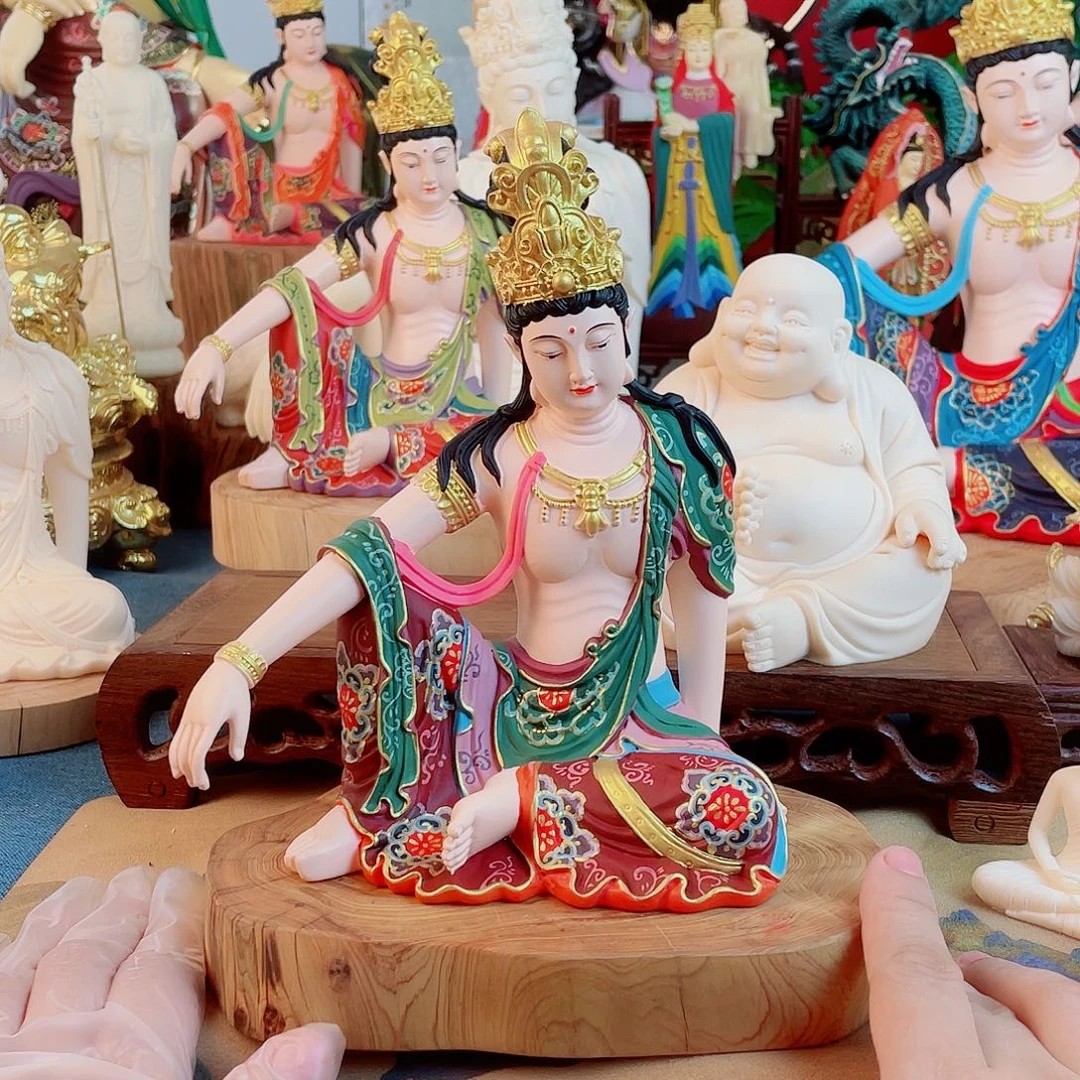 月***店石材自在观音摆件