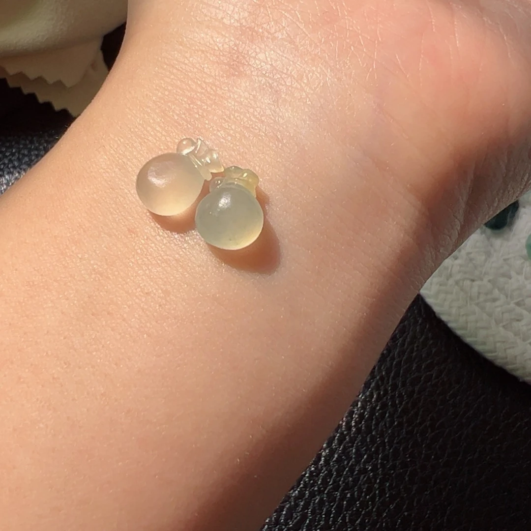 定制翡翠未镶嵌Z*.钱袋一对