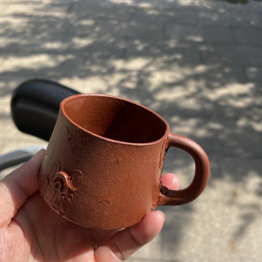 松杯100CC原矿红降坡泥韩老师全手工制作精品主人杯