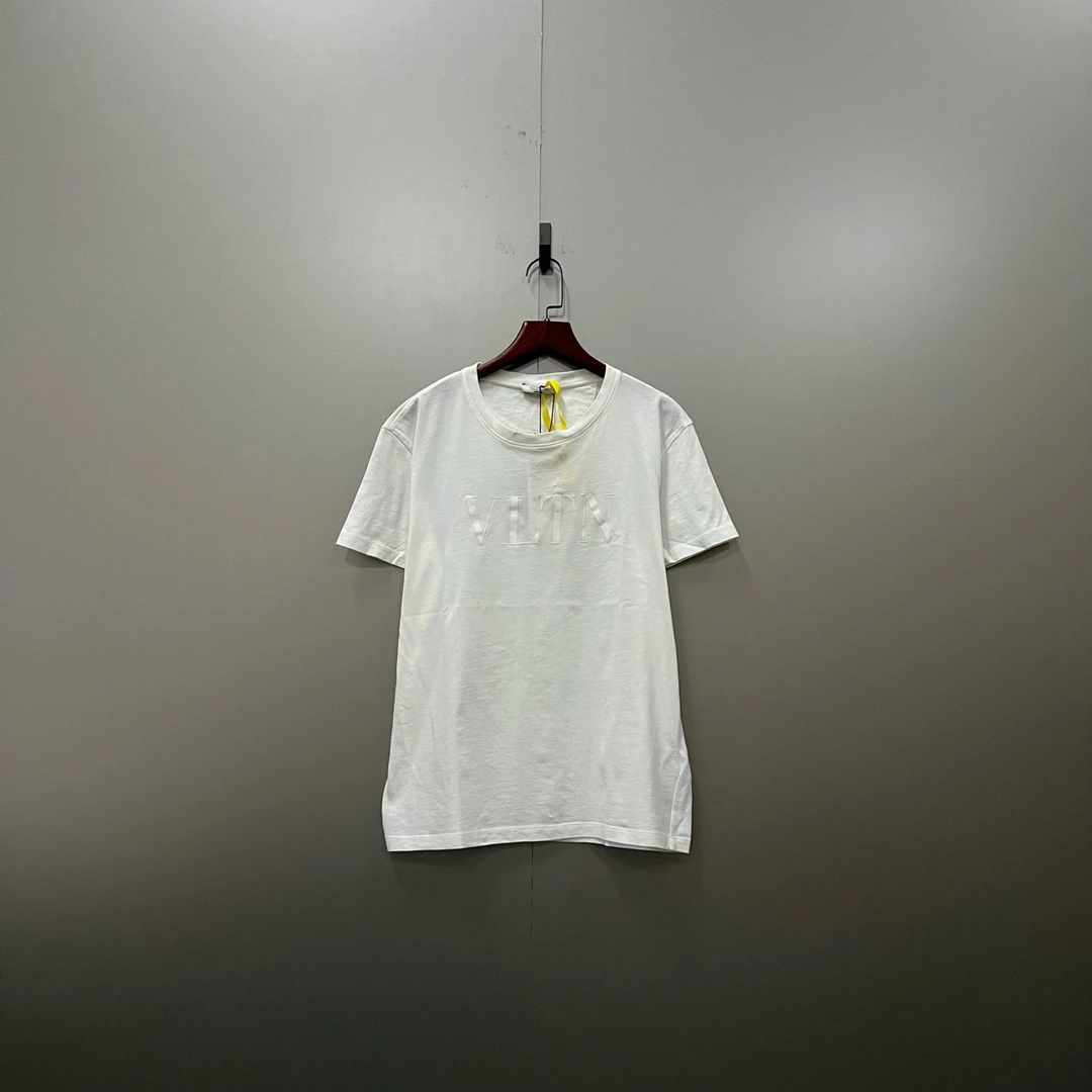 95新 Valentino/华伦天奴 （cc1）白色印花logo短袖S码/300333/污渍