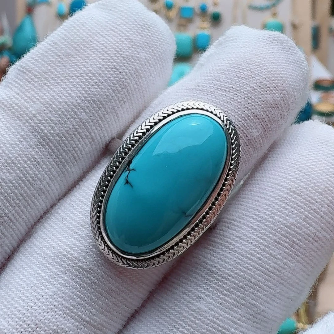 绿松石珠宝奇石银S925镶嵌