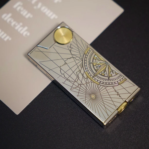 Y02 CF318纯铜超薄创意煤油打火机砂轮明火小巧便携式火机