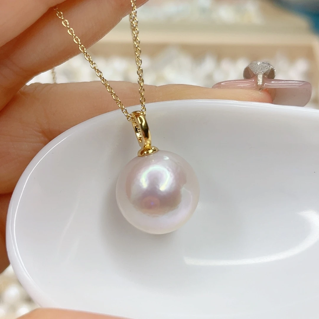 淡水珍珠银S925镶嵌吊坠(不含链)