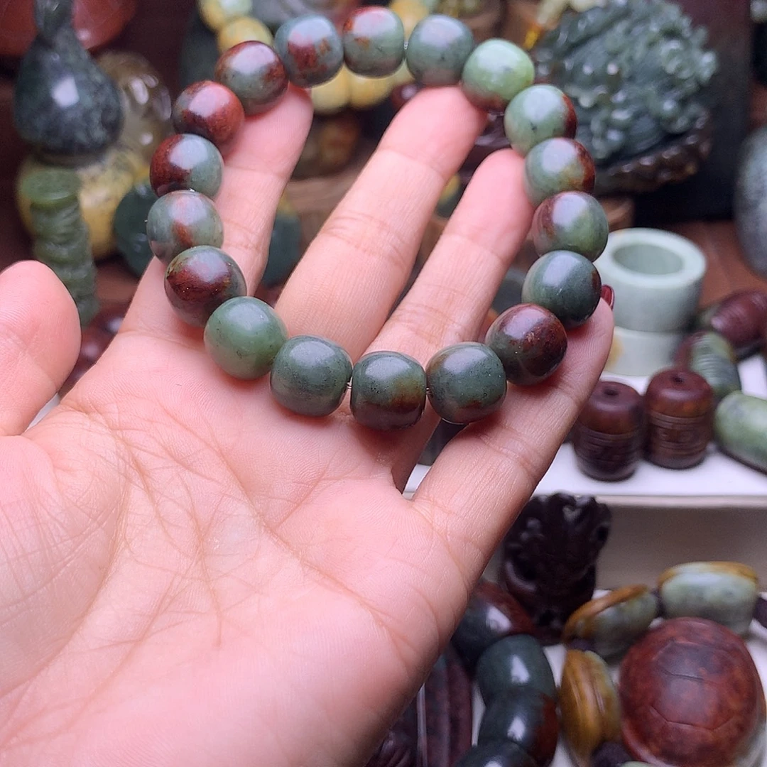 咕***白岫岩河磨玉（透闪石质玉）未镶嵌手串