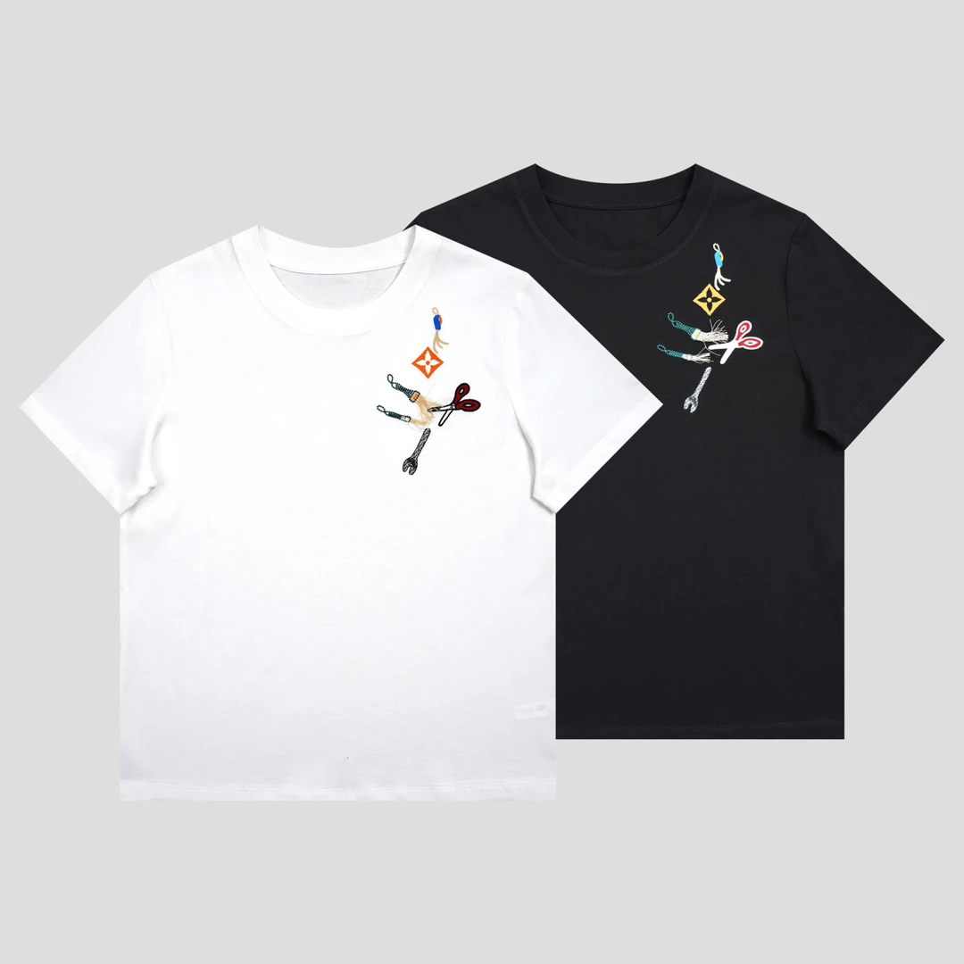 林爆爆【剪刀T】气质潮流百搭纯棉短袖圆领轻奢T恤