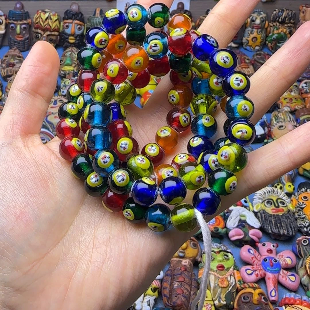 琉璃非金属双面人脸链子一条