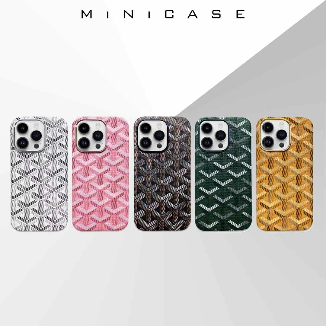 适用15Promax皮革手机壳磁吸iphone17全包防摔保护套13狗牙纹奢华