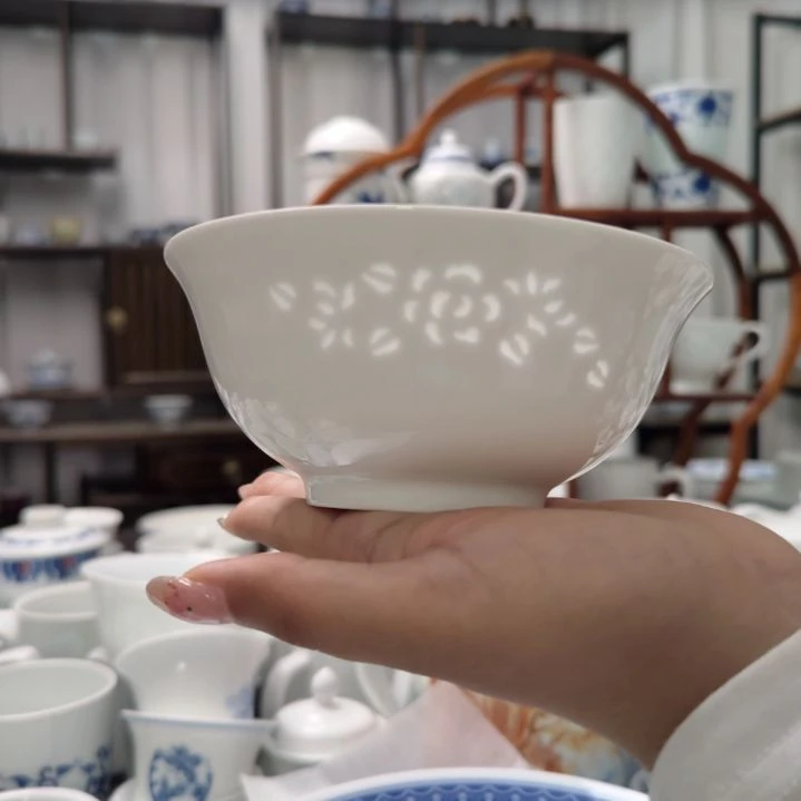 瓷玉牡丹5寸饭碗六只装