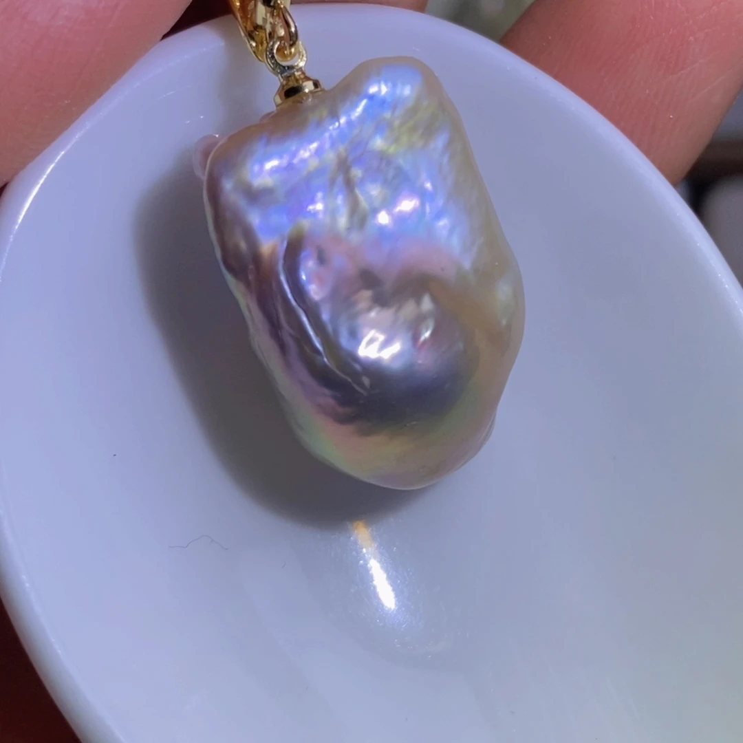 银S925镶嵌天然淡水珍珠淡水珍珠