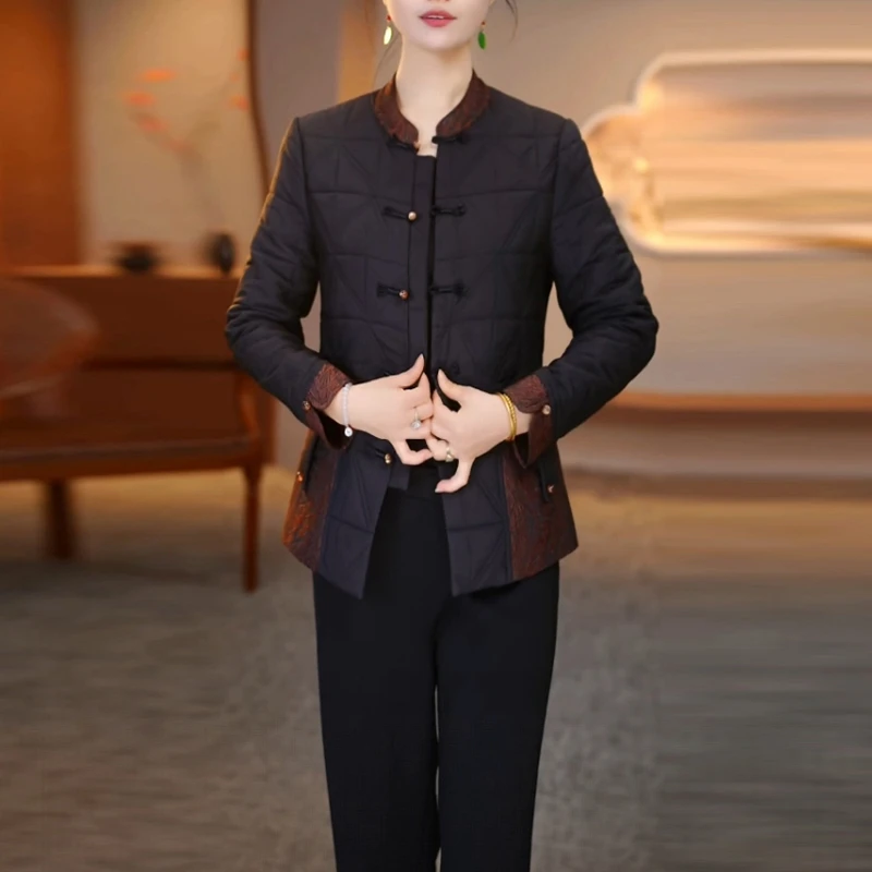 蓄热棉短款外套2025秋冬季新款大码中年显瘦棉服女士保暖轻薄棉衣
