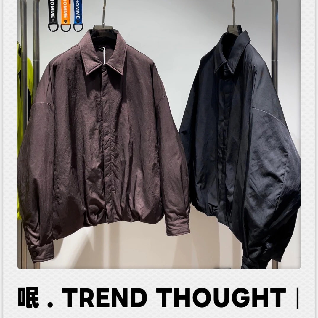 呡 . TREND THOUGHT丨術藝男士90%翻领厚款白鹅绒时尚羽绒服