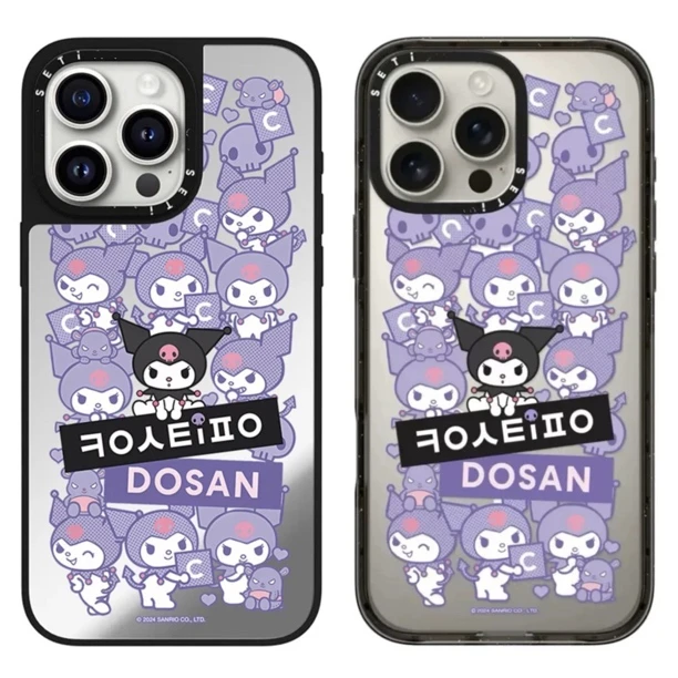 【高版白镜/2.0亚克力】联名库洛米苹果iphone11/16手机壳硬背软边