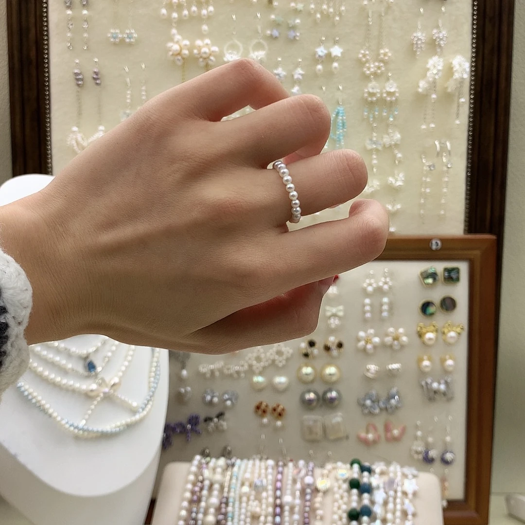 淡水珍珠耳饰银S925镶嵌