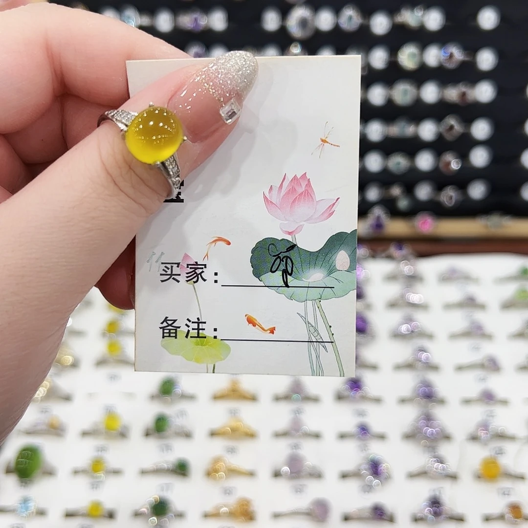 ****蛇纹石玉银S925镶嵌戒指戒指