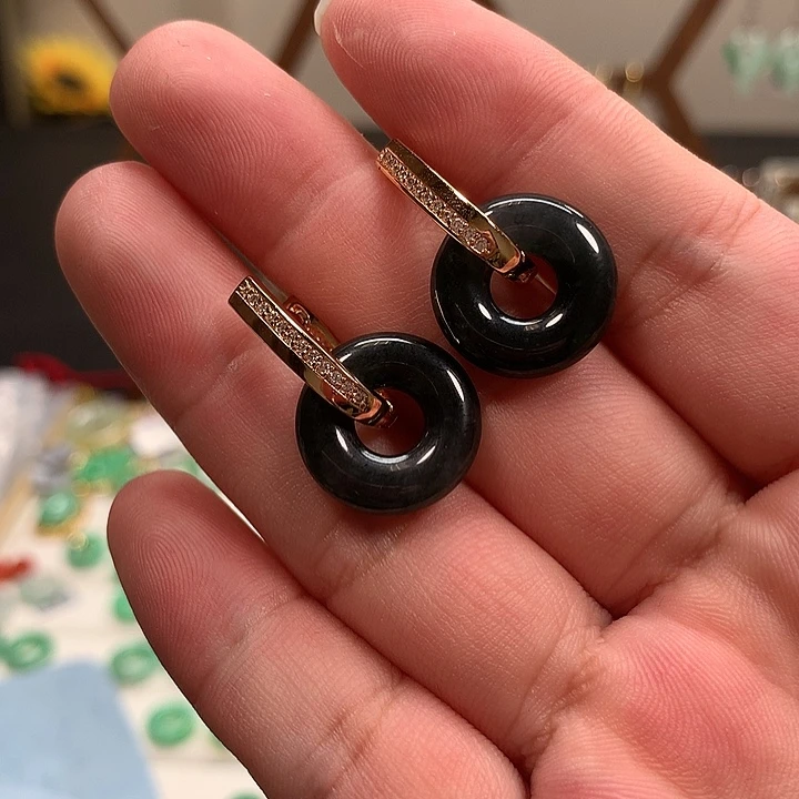 翡翠未镶嵌耳饰天然翡翠