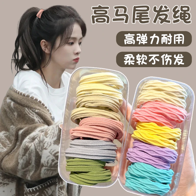 彩色马尾发绳女2025新款高弹力扎头发橡皮筋发圈成人耐用头绳头饰