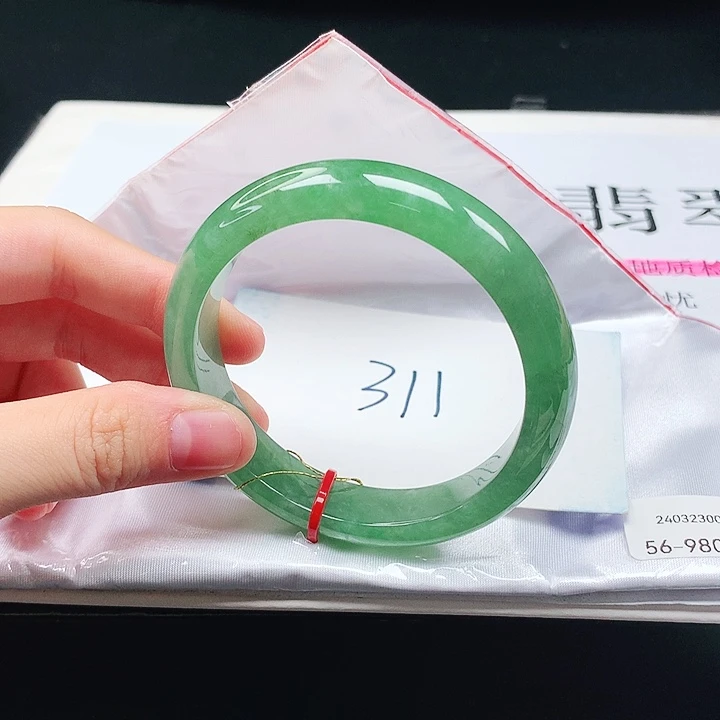 翡翠手镯未镶嵌缅甸天然a货手镯56