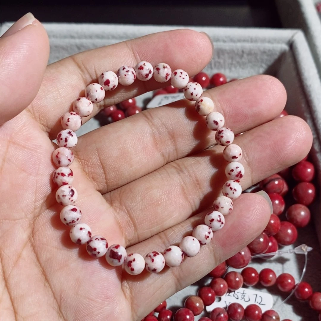 天然辰砂满天星原石手串
