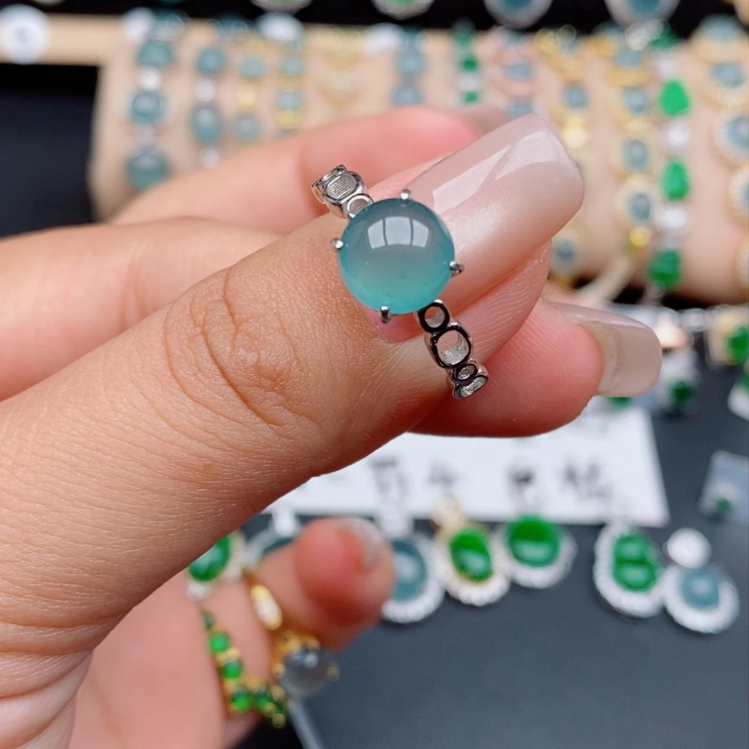 银S925镶嵌戒指翡翠