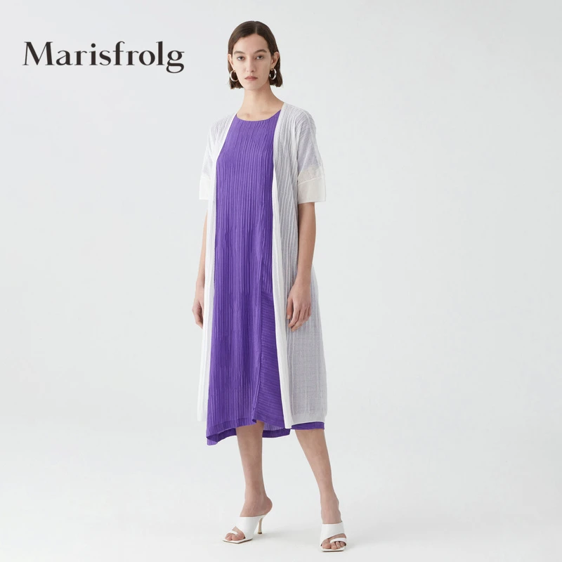 Marisfrolg/玛丝菲尔外套春夏纯色宽松开衫针织时尚休闲A1KT2804M