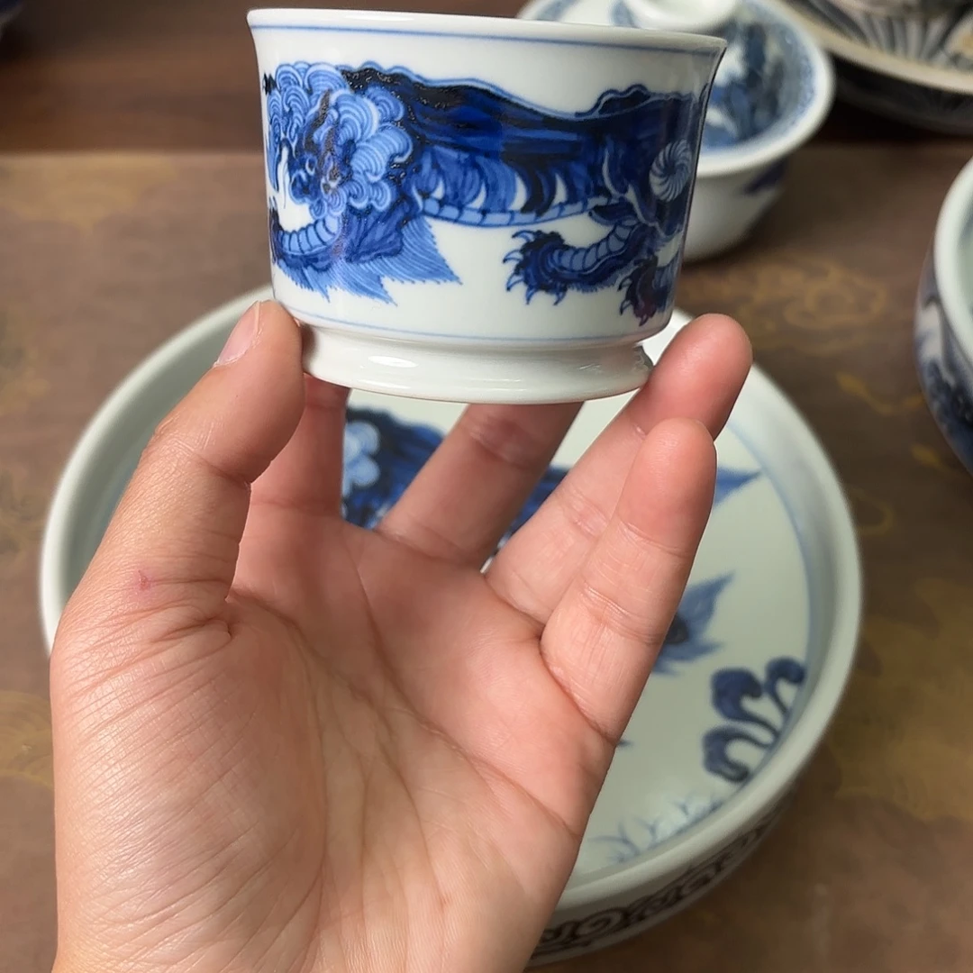 陶瓷盖碗景德镇手绘茶器