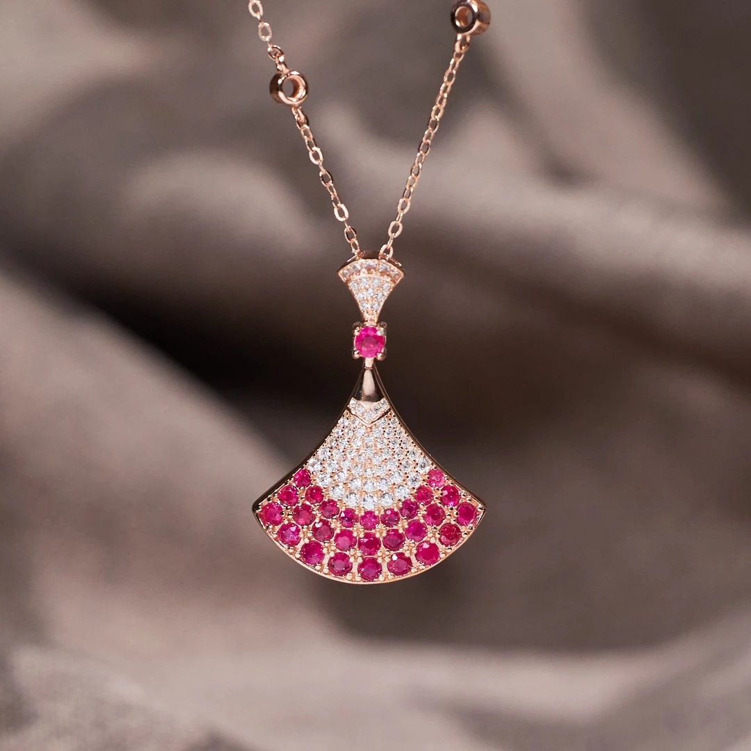 非遗好物分享【玉峰珠宝】裙子*红宝石项链*(多样性发一）N4308