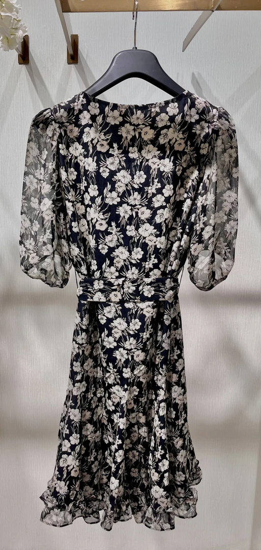 法式雪纺碎花连衣裙夏季新款收腰显瘦小个子a字裙