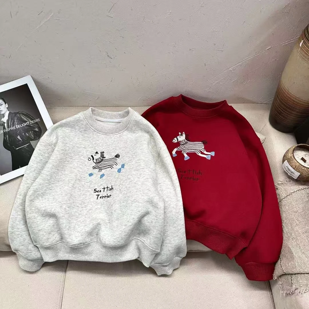 【自营｜高棉奥利绒 马年刺绣设计】儿童加绒卫衣1208015