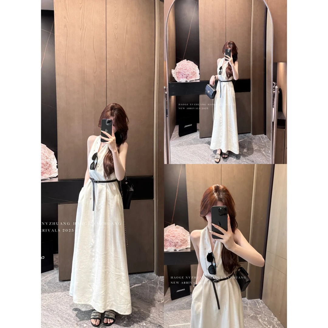浩哥严选●淡人穿搭C5LYQ1537A连衣裙预（送主图腰带）显瘦小众简版