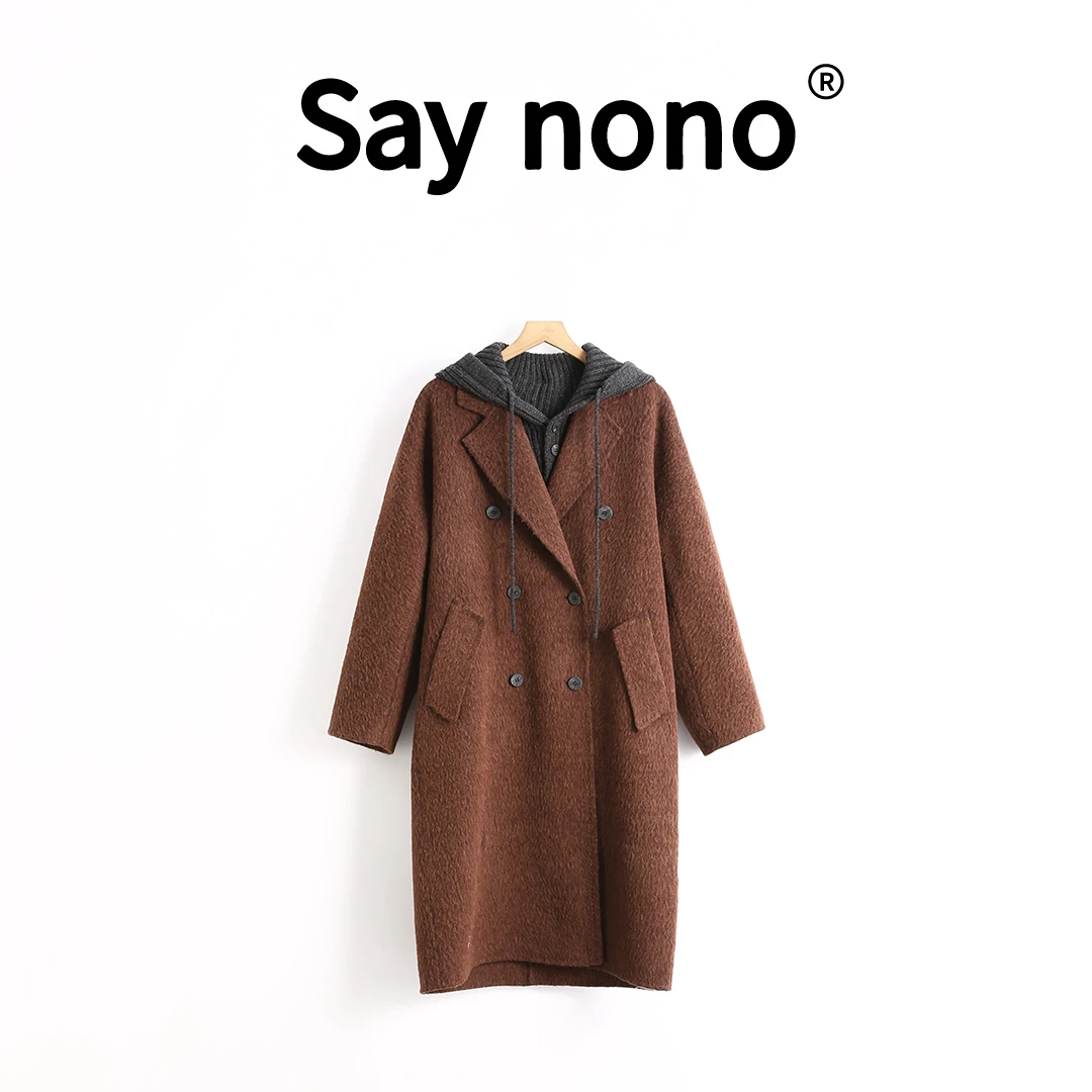 懒猫nono│Saynono＿气质长款加厚苏丽羊驼大衣/SYSS59635