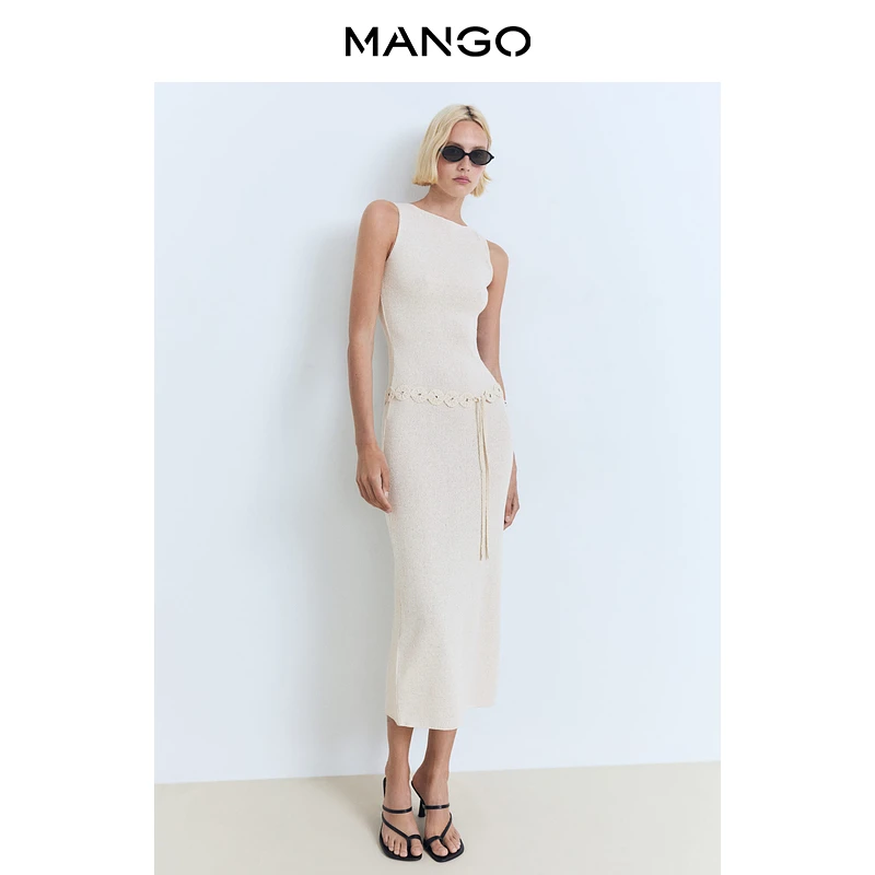【波西米亚风】MANGO连衣裙2025秋装新款显瘦针织连衣裙17031220-05