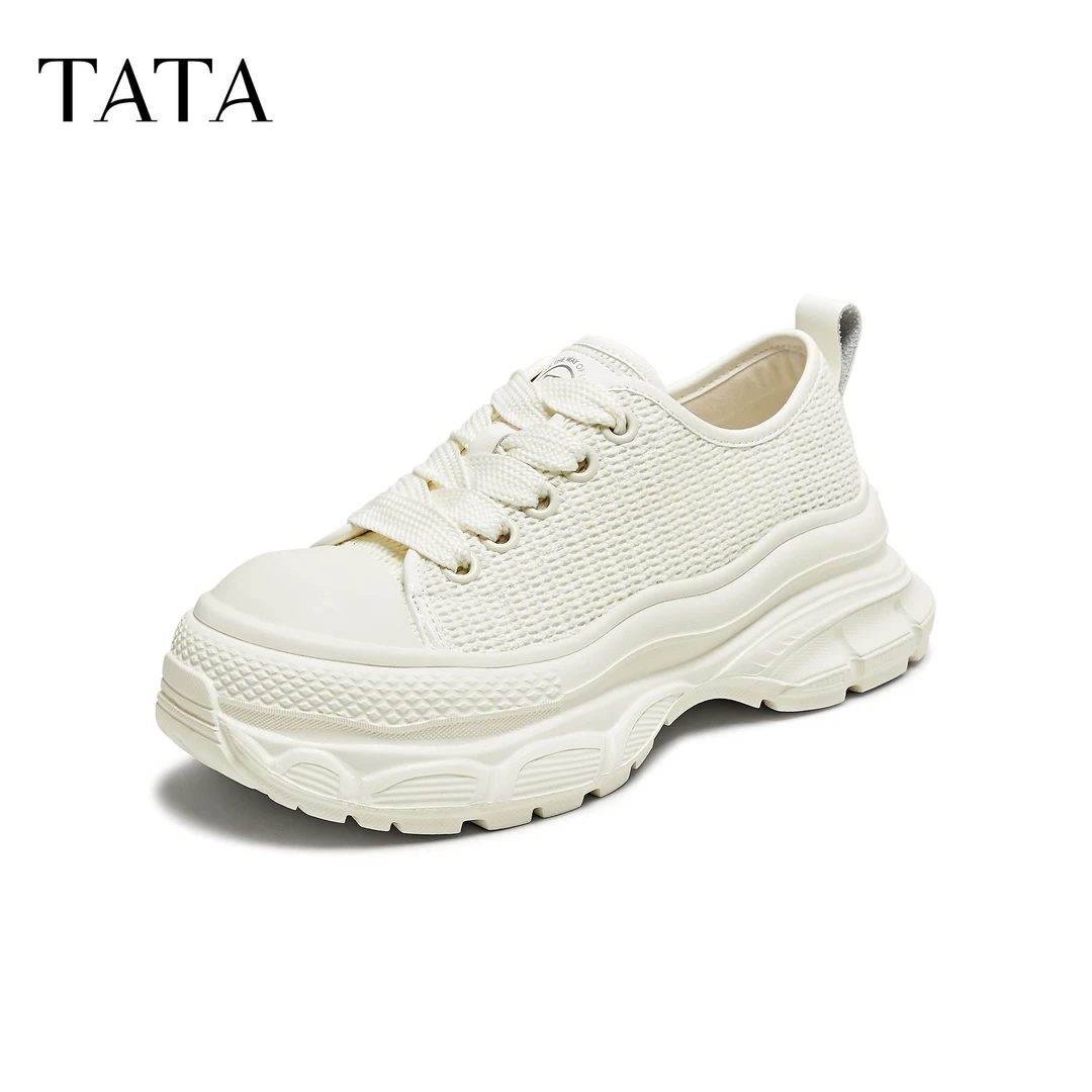 TATA他她2025春新款休闲厚底板鞋时尚百搭拼色小白鞋女鞋CN901AM5