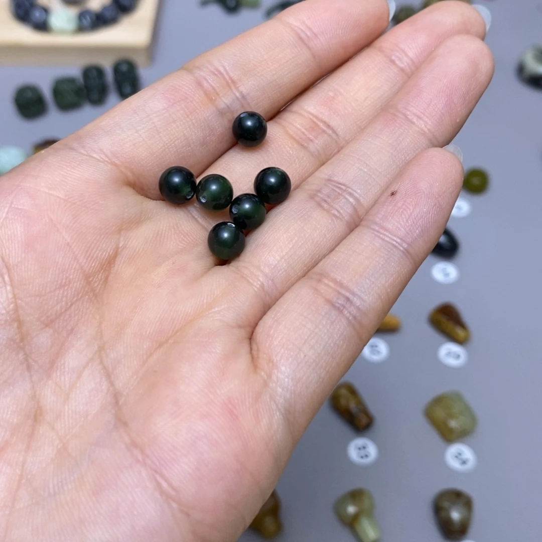 蛇纹石玉合金配饰简****啡