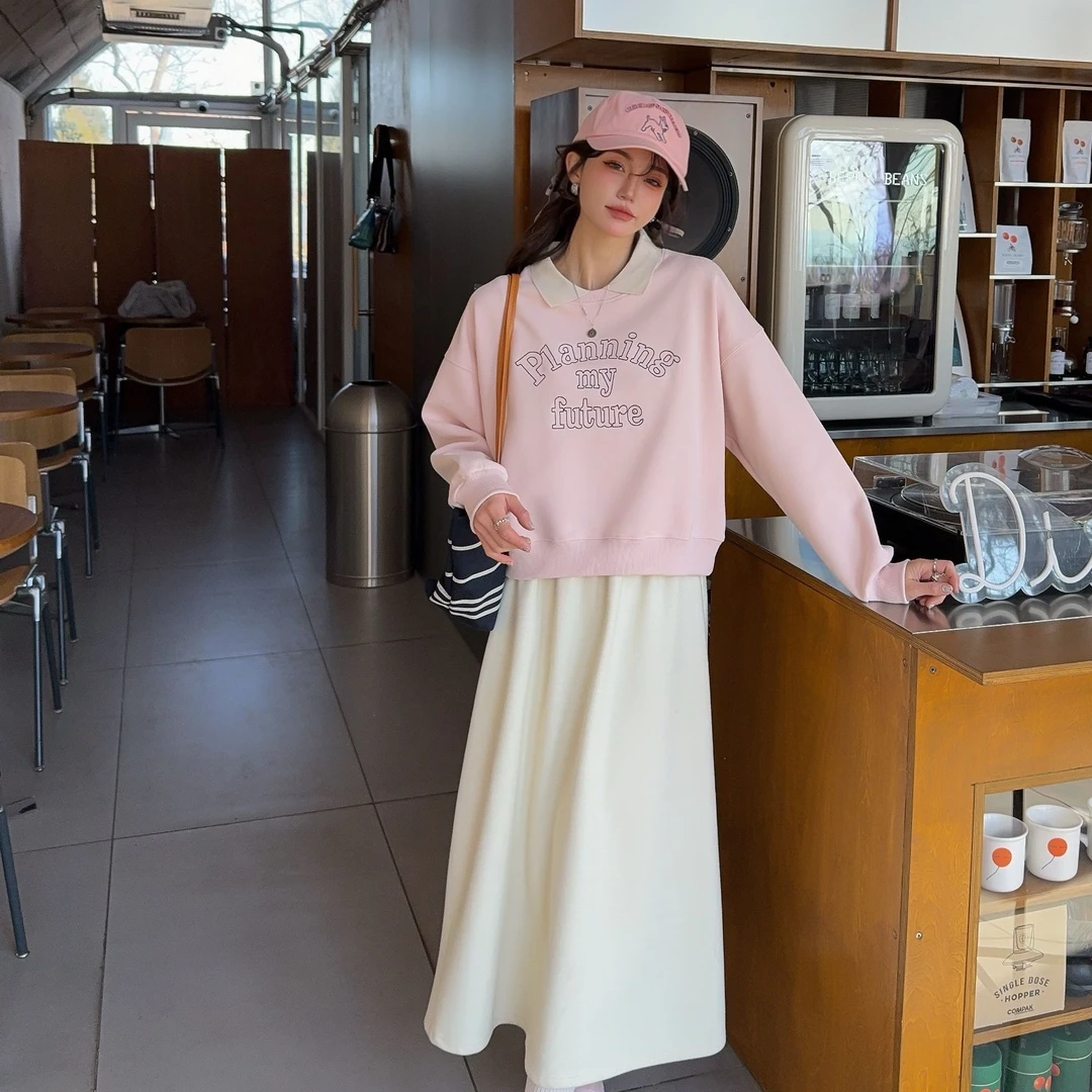 韩系卫衣女2025新款爆版印花刺绣套头卫衣休闲宽松春秋款上衣