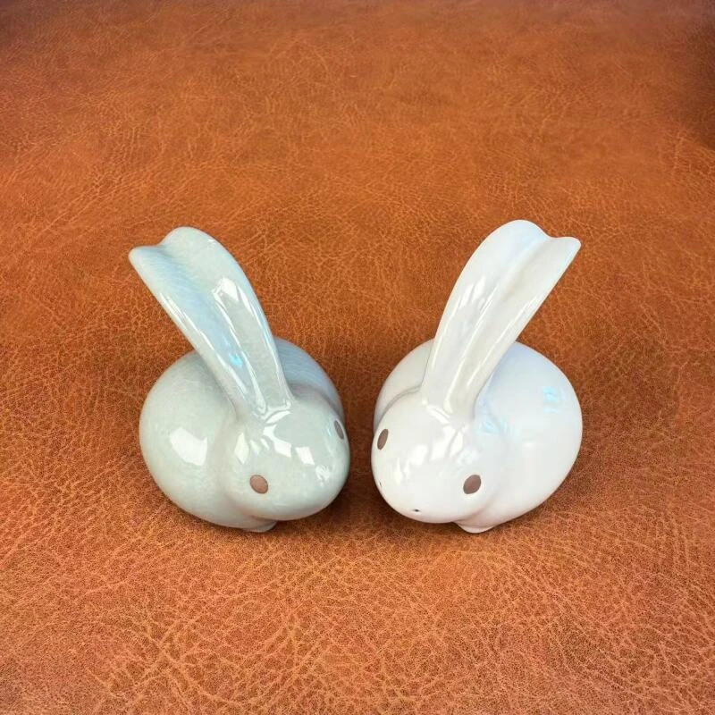 月白茶宠A兔子-双耳+哥窑茶宠A兔子-单耳-2703