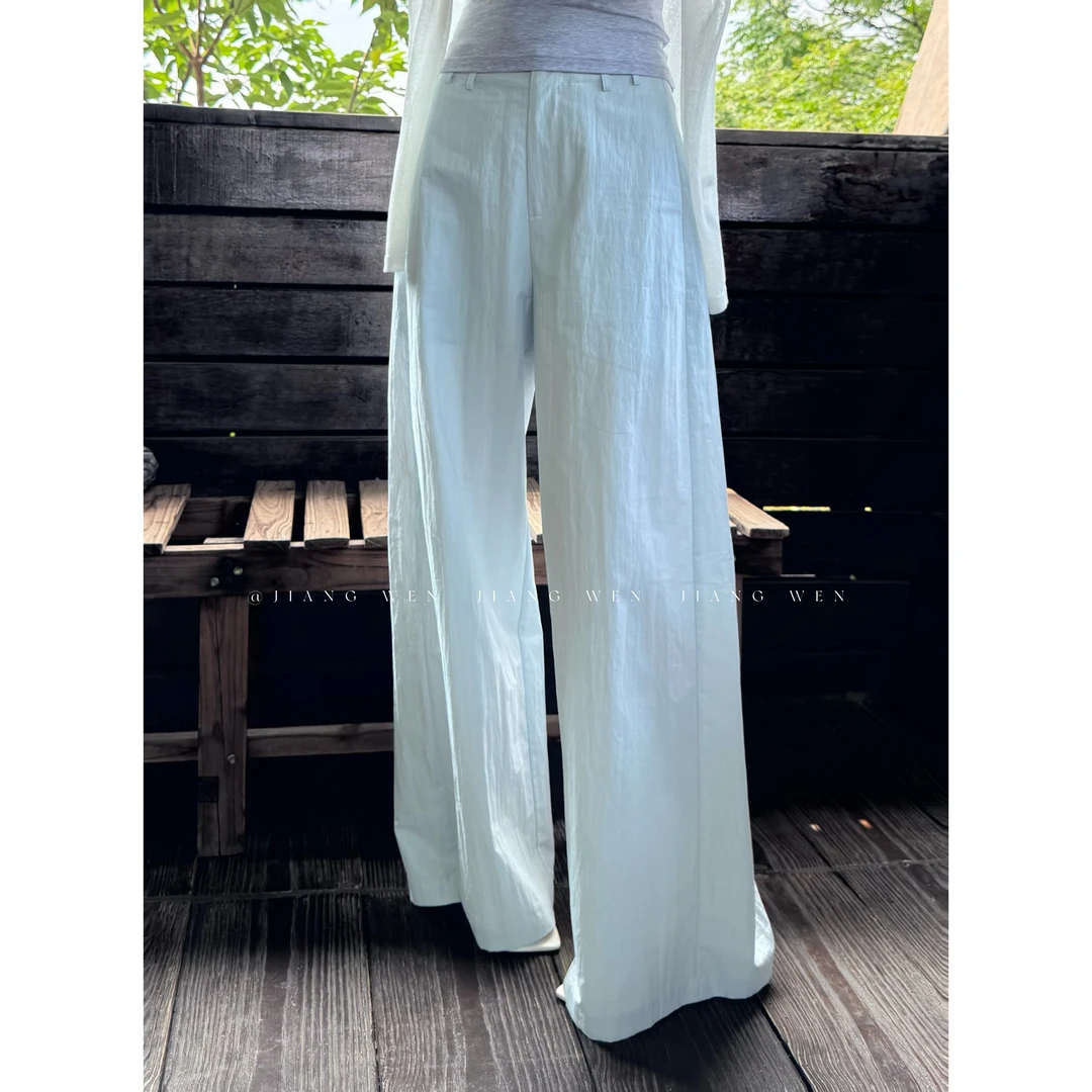 【空气裤】肌理感薄款百搭宽松显瘦直筒阔腿休闲裤