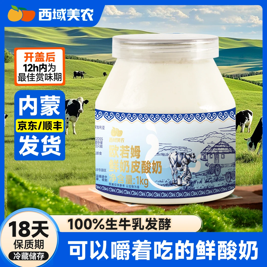 西域美农欧若姆奶皮子酸奶2罐 香浓好喝嚼着吃 非干噎酸奶