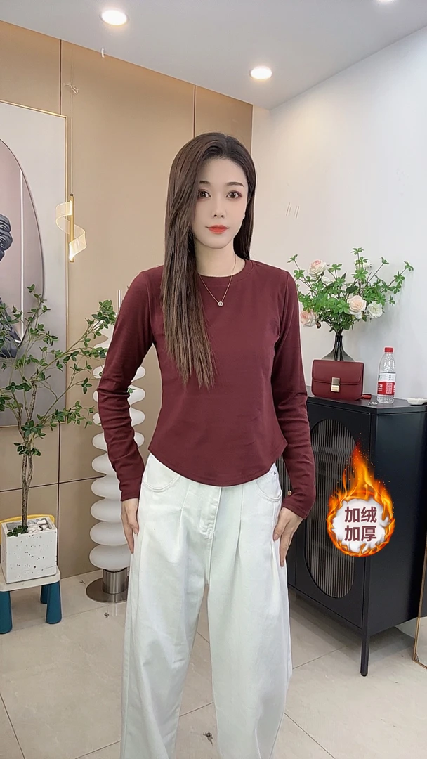 2025加厚德绒打底衫女冬季新款爆款内搭长袖洋气减龄上衣